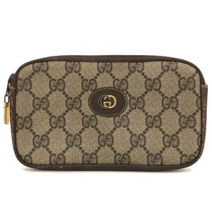 Gucci Beige and Brown GG Canvas Pouch